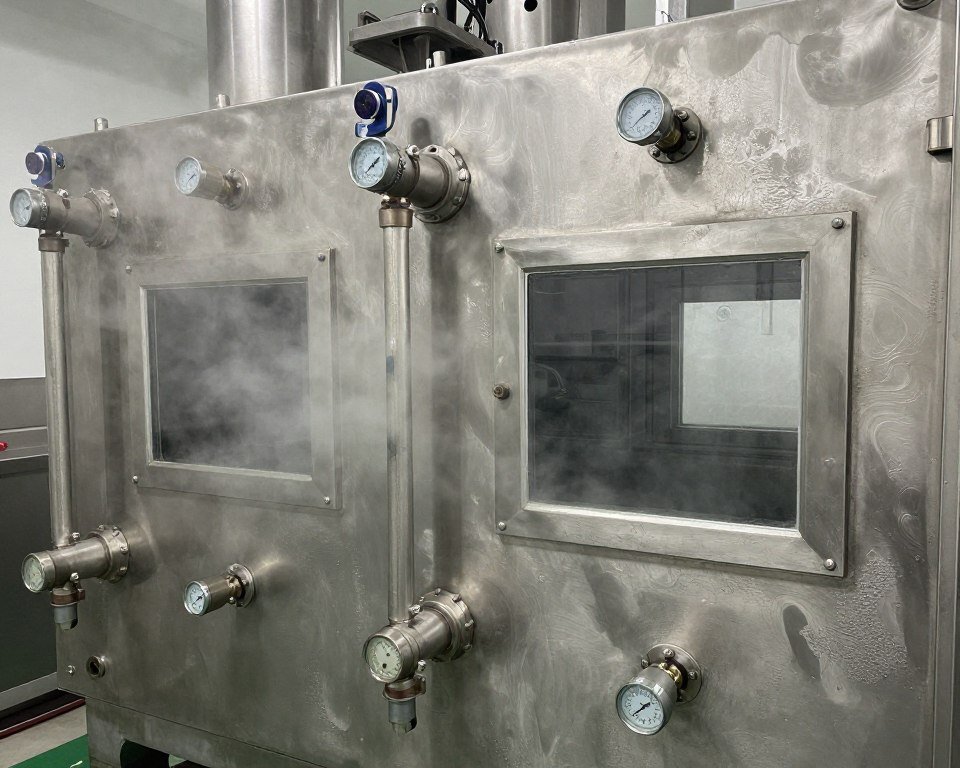 Conditioning chamber with steam injection system for biomass pellets
