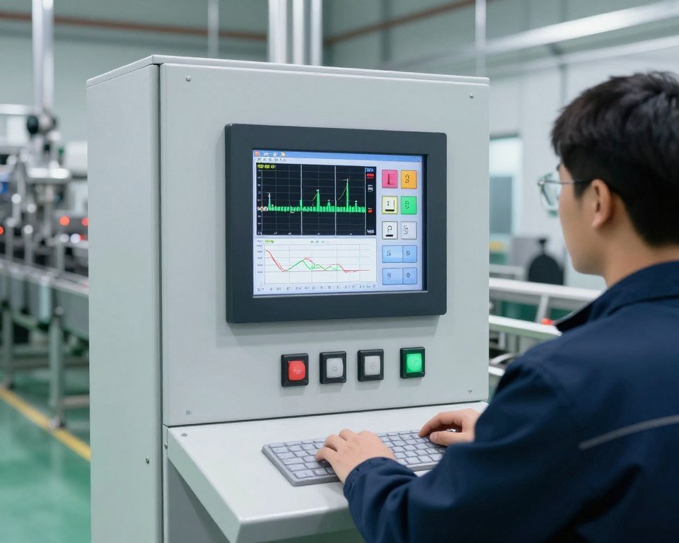 Control panel interface of automated fish feed production line system