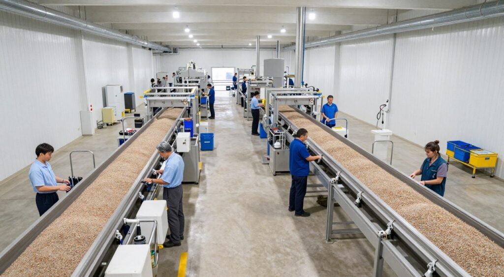 Cooperative feed mill with dual production lines