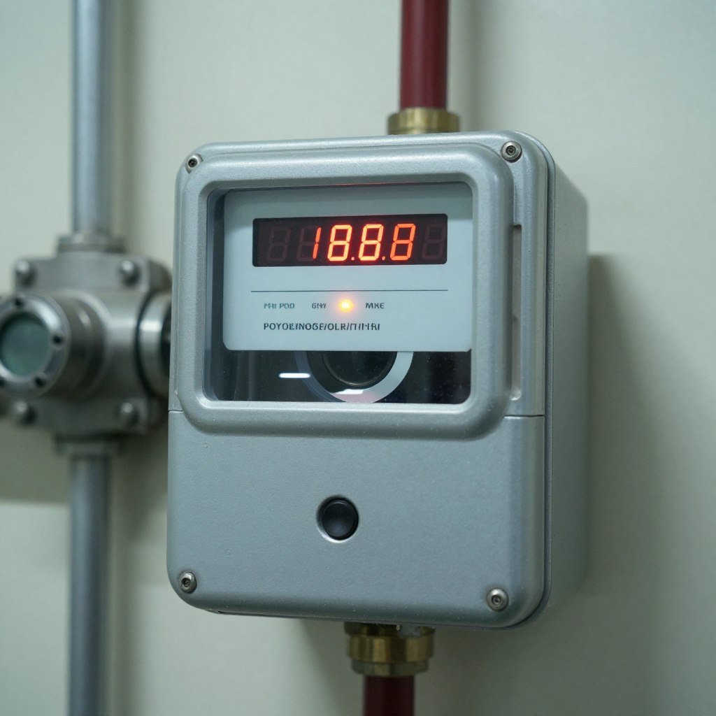 Energy meter showing high consumption readings
