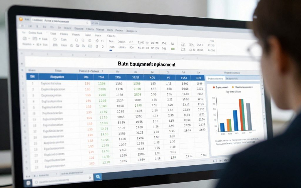 Financial analysis spreadsheet for equipment replacement