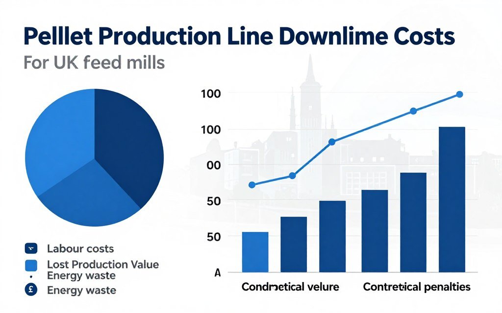 Financial impact analysis chart of pellet production line downtime