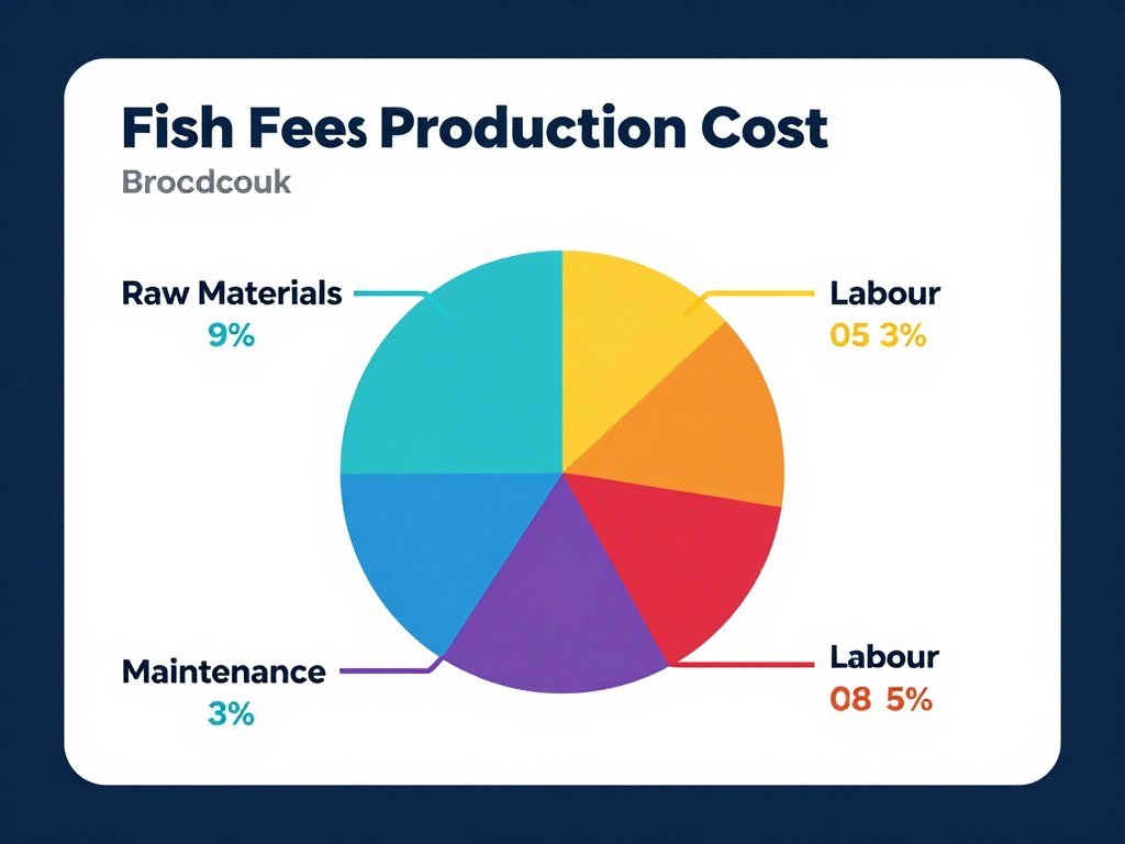 Fish feed production cost breakdown chart showing ingredient and operational expenses Fish feed production cost breakdown chart showing ingredient and operational expenses