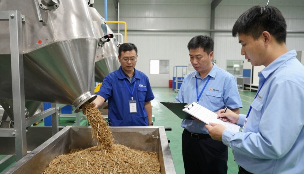 Fish feed production equipment manufacturing quality control inspection Fish feed production equipment manufacturing quality control inspection