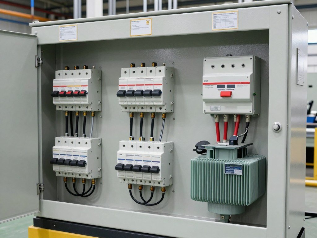 Industrial electrical panel for feed production equipment