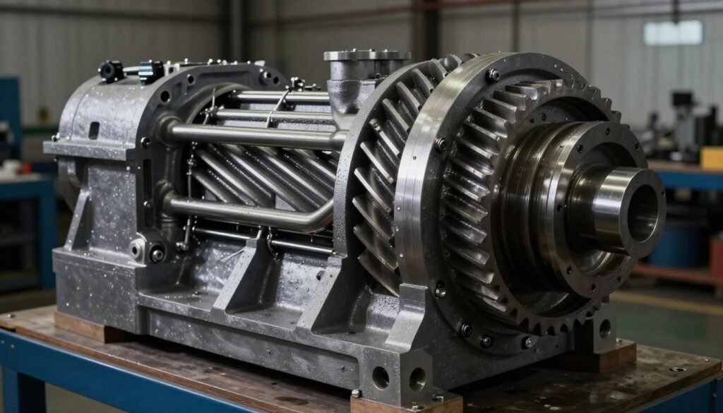 Industrial gearbox assembly for biomass pellet production line