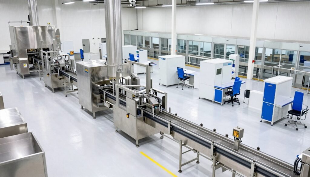 Modern automated pet food production facility