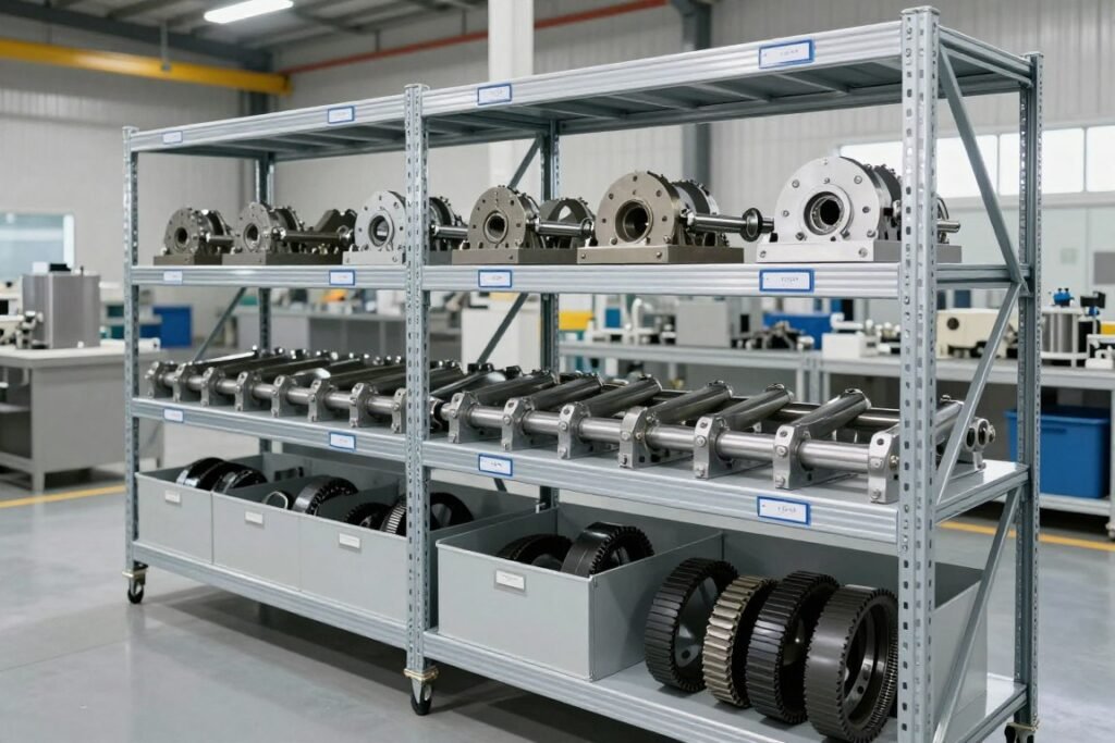 Organized spare parts storage system in UK feed mill