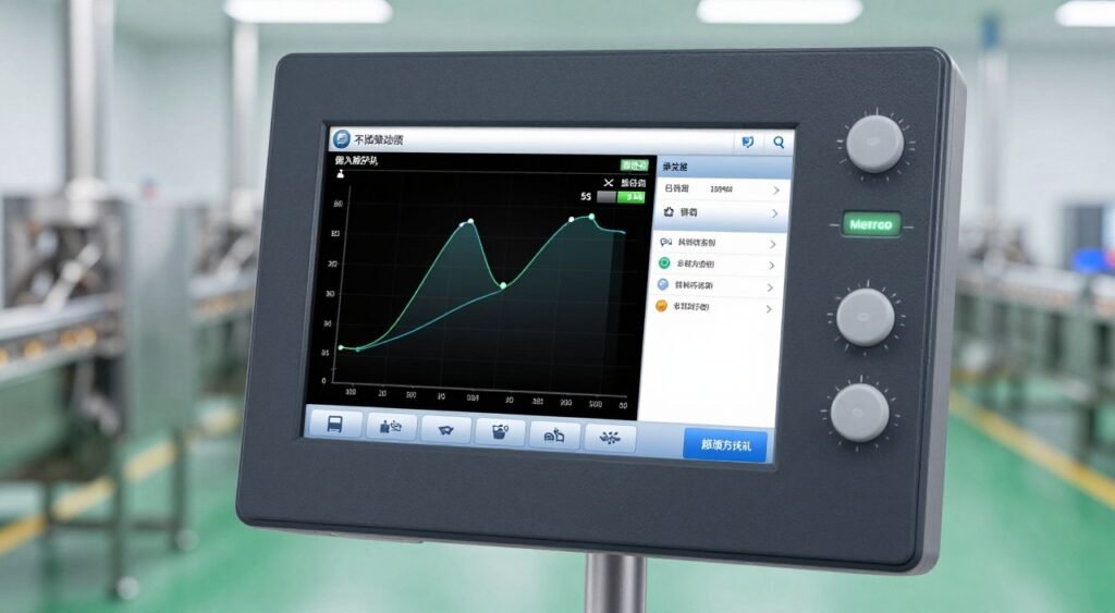 PLC touchscreen control interface for feed production