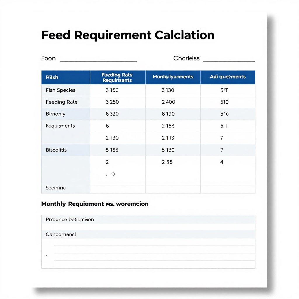 Production planning worksheet for feed requirements