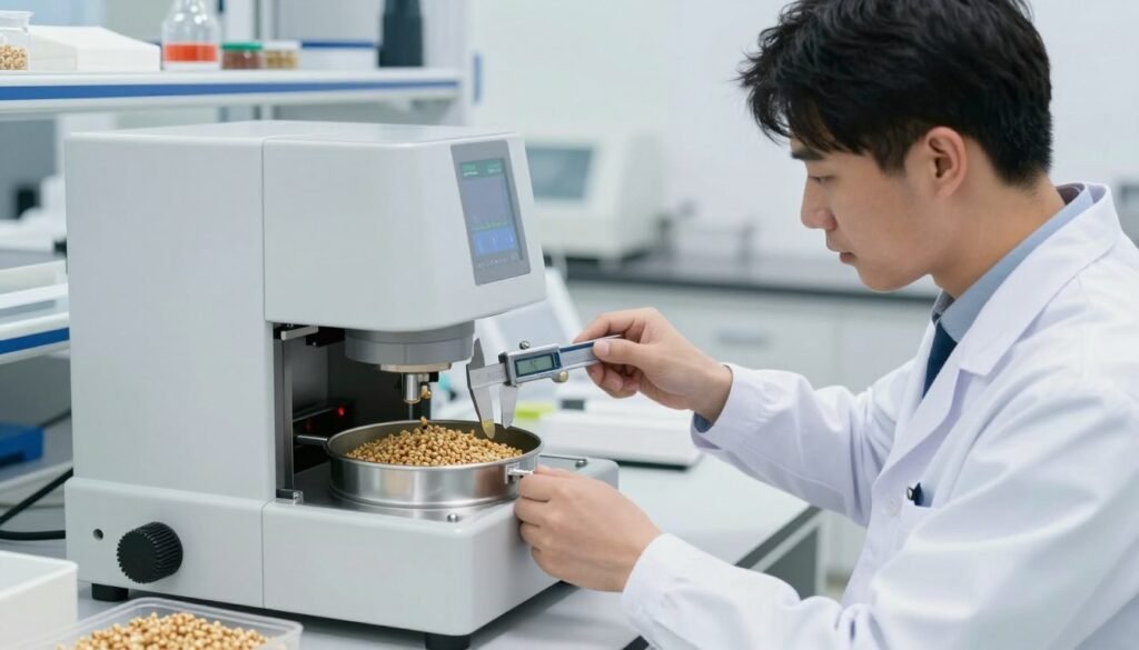Quality control testing of biomass pellets in UK feed facility