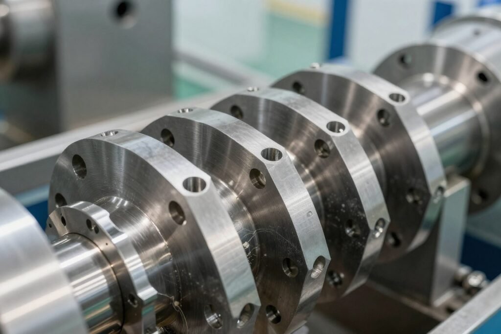 Shrimp feed pellet production line die assembly showing pellet forming holes Shrimp feed pellet production line die assembly showing pellet forming holes