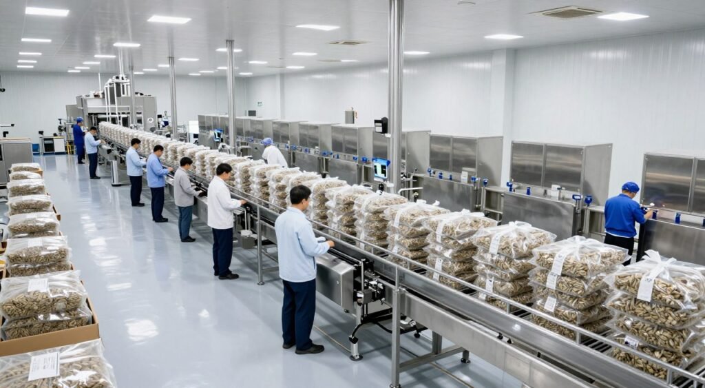 Successful fish feed production facility showing modern equipment and efficient operation