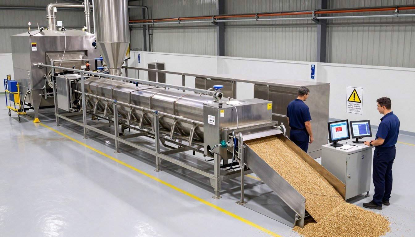 MAIKONG's custom pet feed pellet equipment in operation