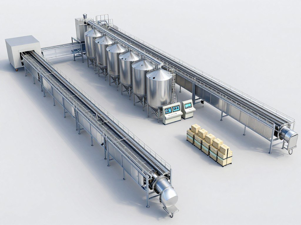 Two-line fish feed production facility configuration