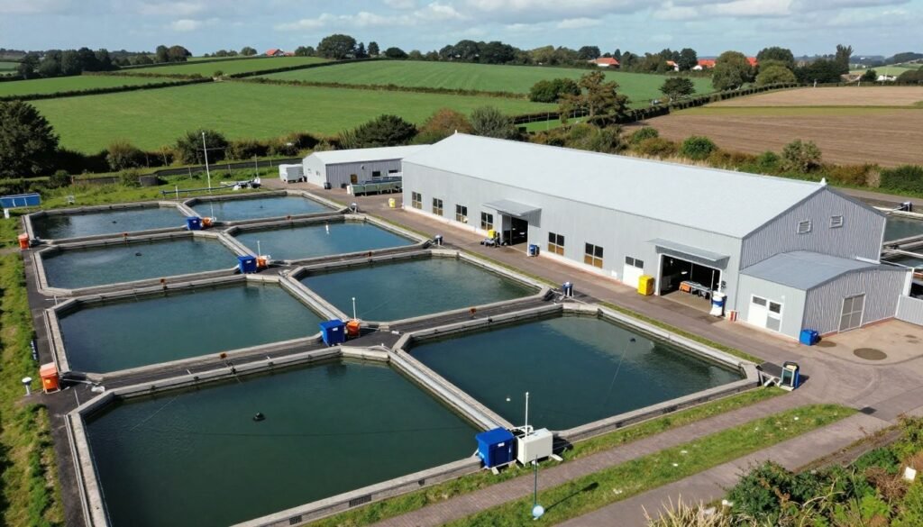 UK fish farm with efficient feed production operation